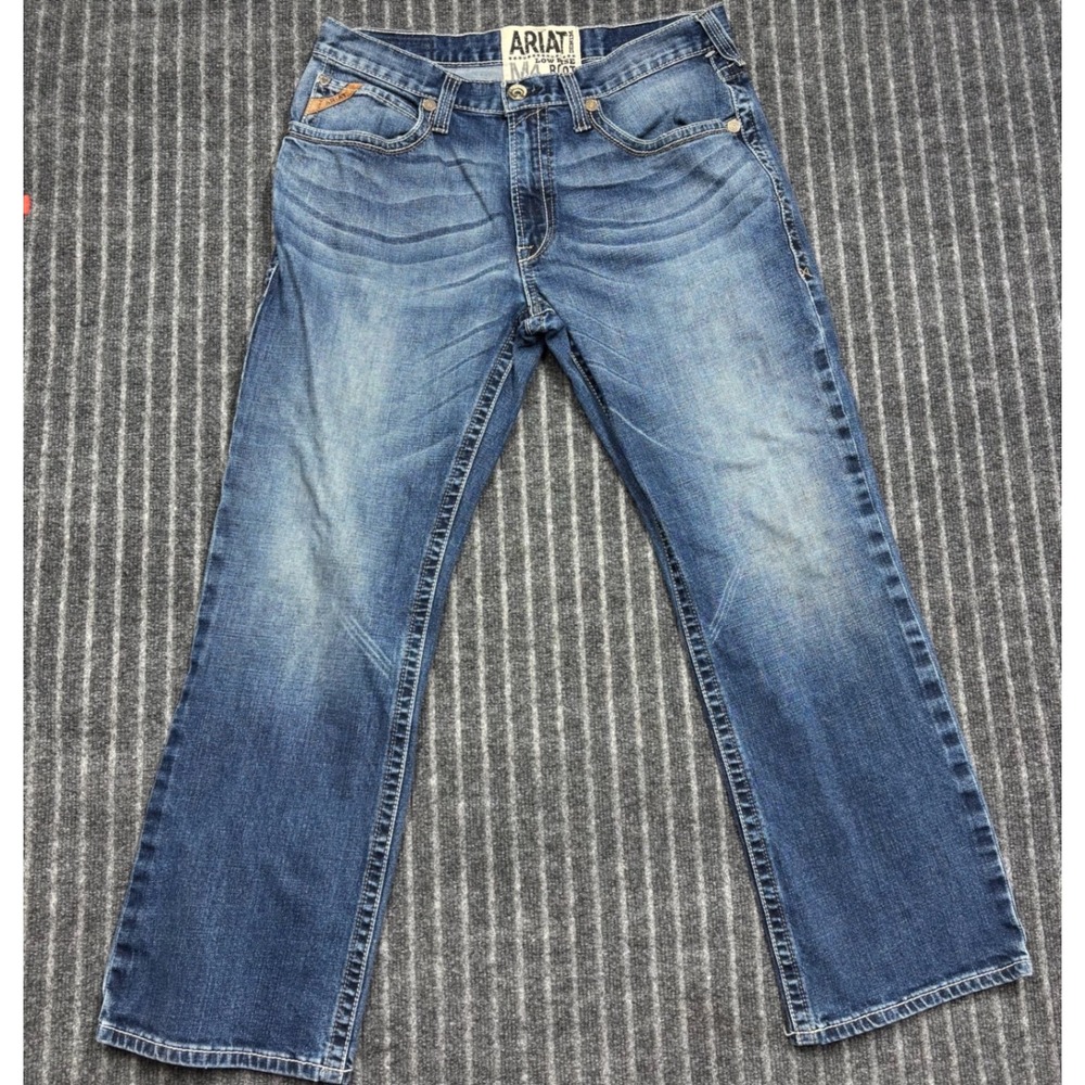 Ariat Mens M4 Low Rise Boot Cut Jeans 34x30 Blue Cinder Western Cowboy 10026021